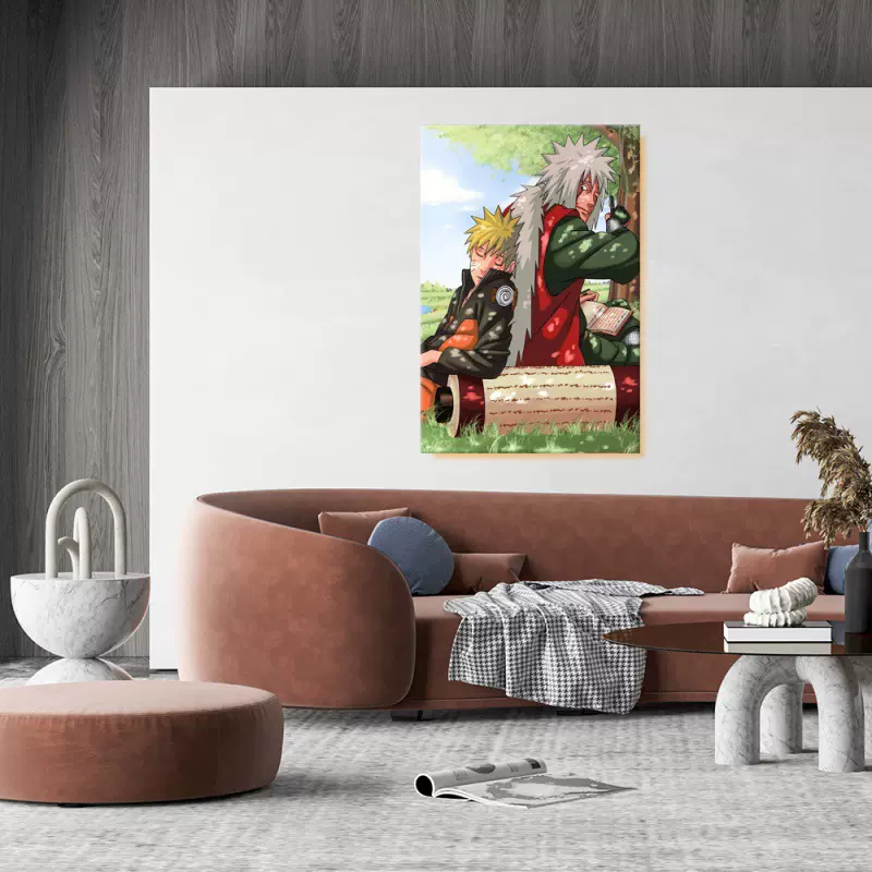 聚鼎定制 跨境亚马逊火影忍者自来也动漫帆布画装饰画客厅挂画