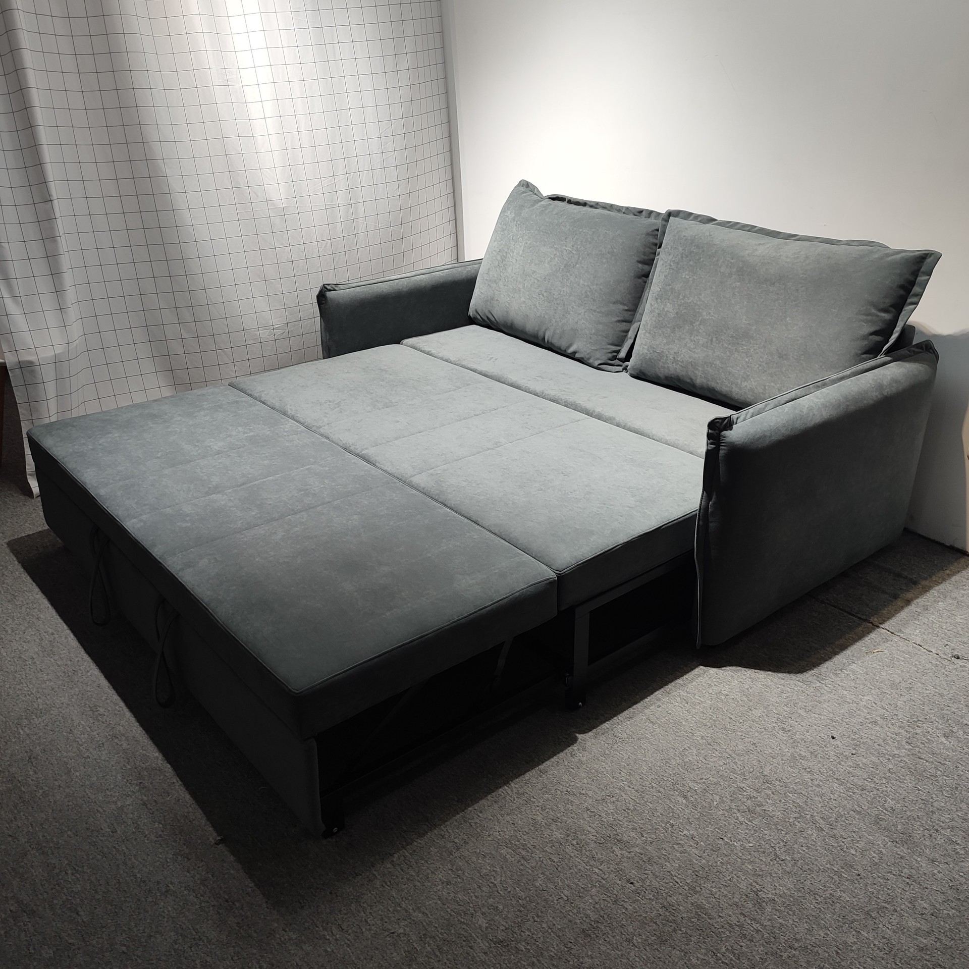 Apartamento sala de estar pequeña casa multifuncional sin lavado desmontable tecnología seda sofá cama empuje plegable peinado
