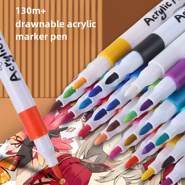 Waterproof quick-drying acrylic marker pen student art painting 48 color acrylic pen multi-purpose pigment paint pen wholesale