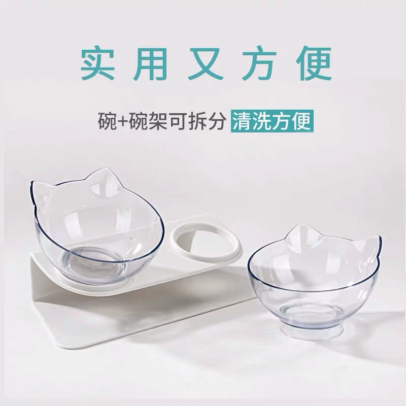 Миска для кошек миска для собак двойная миска для домашних животных автоматическая защита потока питьевой воды шейный отдел позвоночника Антидетонационная диагональная миска для корма для кошек и миска для кормления