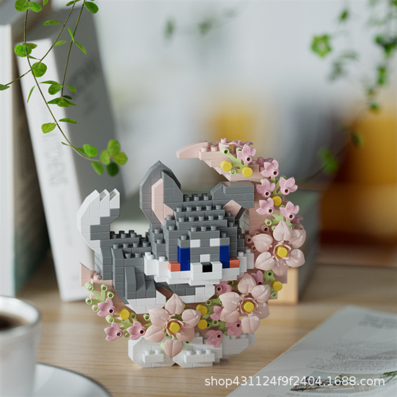 Compatible con Lego inmortal ramo de flores, juguetes de ensamblaje de plantas, adornos de claveles de girasol, regalos de año nuevo para niñas al por mayor