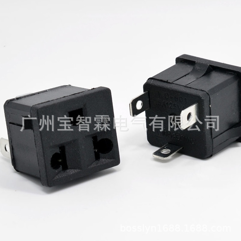 厂家直销 WD-601泰国AC电源插座  美规欧规通用UPS卡扣式插座