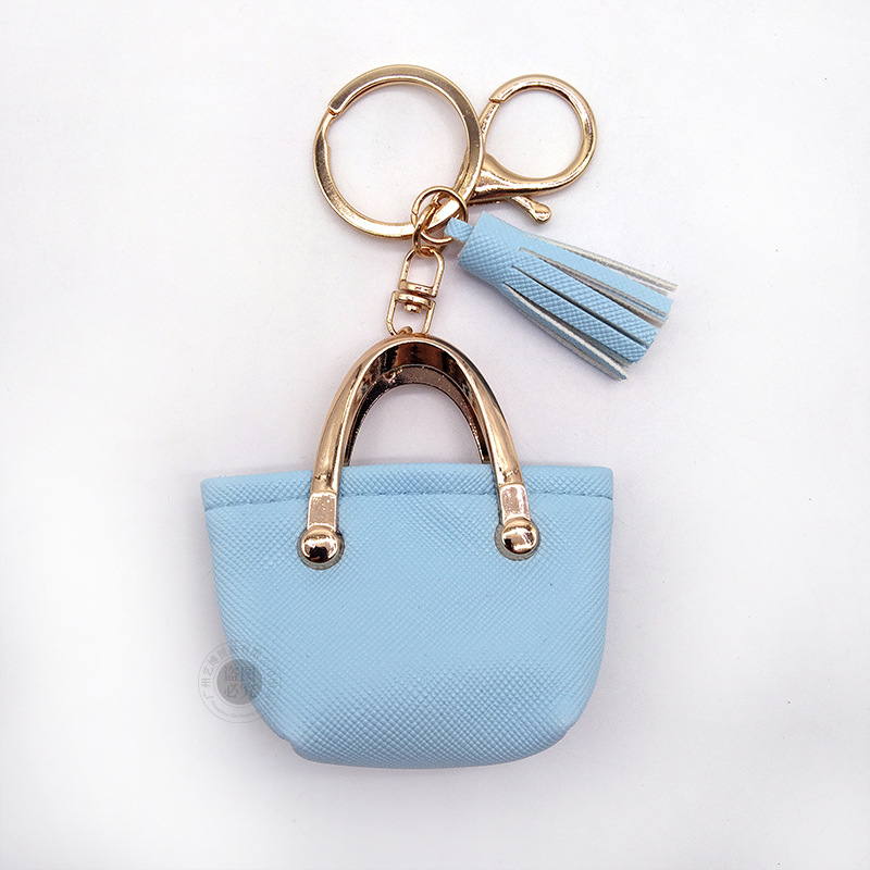 Llavero para mujer, bolso, colgante, joyería, mini monedero de almacenamiento de cuero lindo europeo y americano