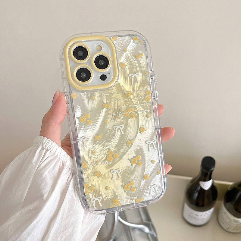 Fresh Small Floral Apple 17Promax Mobile Phone Case Iphone15Plus Feather Yarn Cream Case 14/13 All-Inclusive 6 Fresh Small Floral Apple 17Promax Mobile Phone Case Iphone15Plus Feather Yarn Cream Case 14/13 All-Inclusive 6