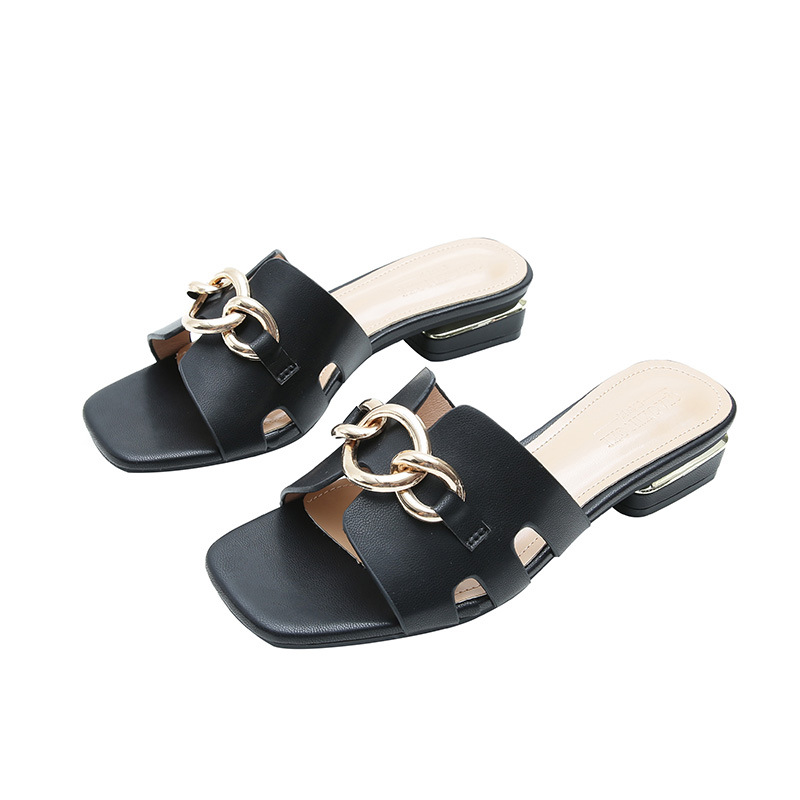 55961-13  2022 Summer New Fairy slippers Women wear white flat sandals Fashion large sandals Women 41-43