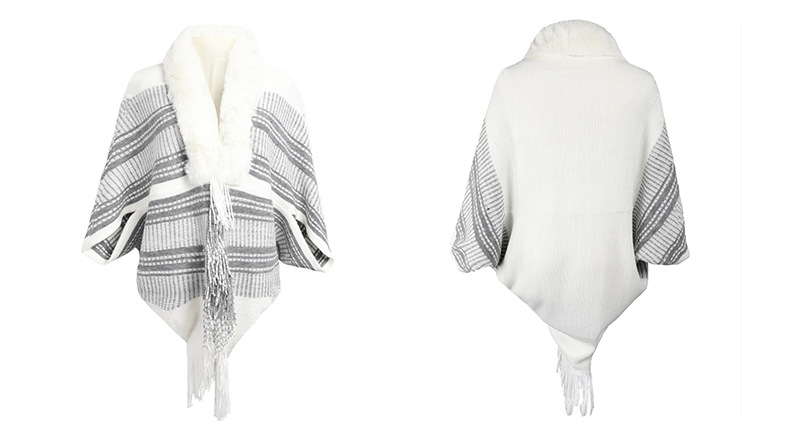 fur collar tassel knitted cardigan nihaostyles clothing wholesale NSMMY90329