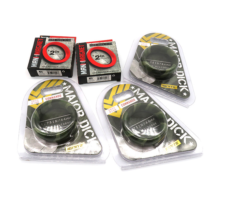 Camouflage Silicone Locking Cock Ring, 50mm Manual Delay Ring for Men — detail image 4