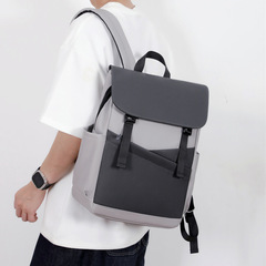 1件代发男士休闲通勤电脑包大容量大学生出差笔记本书包双肩背包