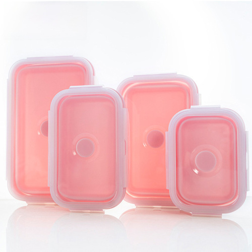 FDA lunch box silicone rice box, silicone microwave rice box, silicone foldable rice box, portable silicone single-compartment rice box