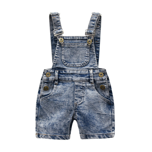 Cross-border children's new summer foreign trade small children denim overalls summer boys children toddler onesie five-pocket pants