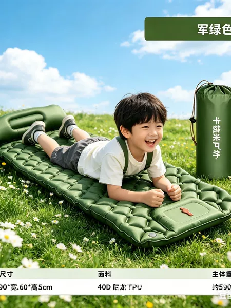 Outdoor Automatic Inflatable Mat Camping Moisture-Proof Mat Single Portable Thickened Tpu Sleeping Mat Picnic Tent Mat Folding Bed