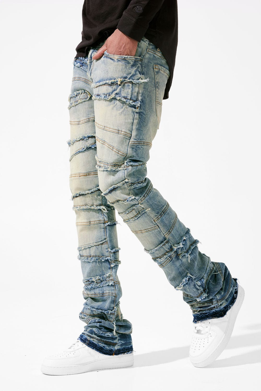 Jeans Rectos para Hombre de Algodón, Elástico, para Uso Diario