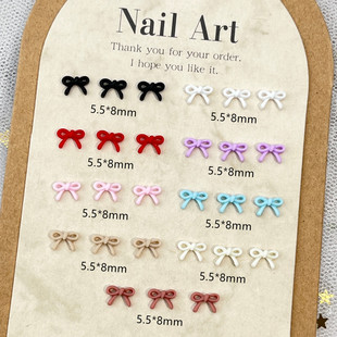 Internet Celebrity Hollow Bow Nail Art Accessories Ins Style All-match Ribbon Small Tie Diy Mini Nail Resin Accessories