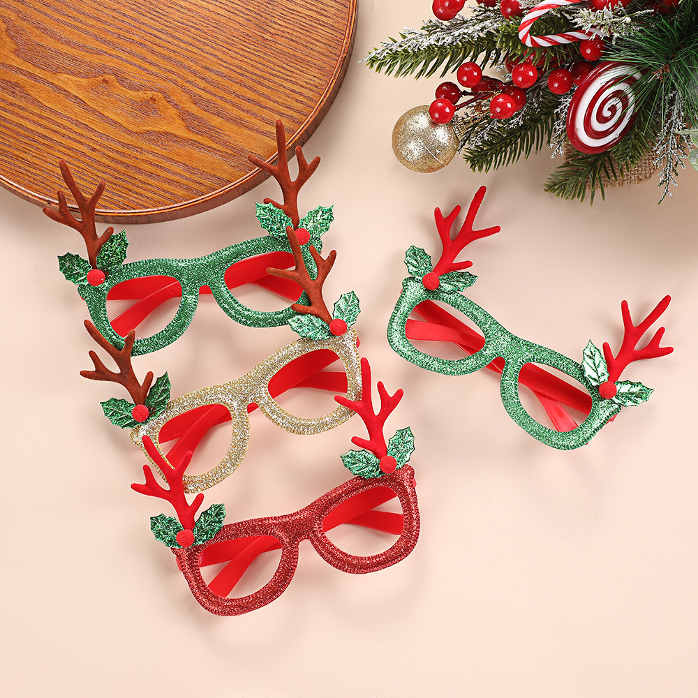 Christmas Decoration Antler Glasses Adult Children Christmas Gifts Holiday Supplies Decorative Party Creative Glasses Frame