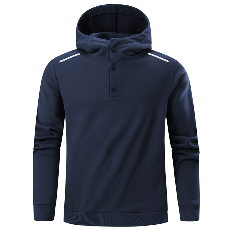 Felpa con cappuccio in pile da uomo con mezza zip e scollo a V – Pullover invernale oversize (S-XXL, 3 colori)_voghion.com