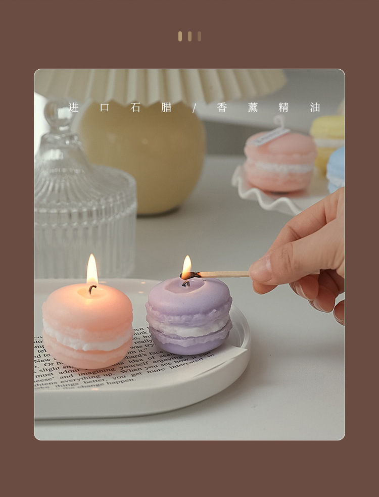 Fashion Macarons Paraffin Candle 1 Piece display picture 5