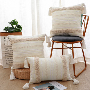 Bohemian Morocco Tufted Woven Waist Pillow Cushion Sofa Pillow Bedroom Core Pillow Case Wholesale