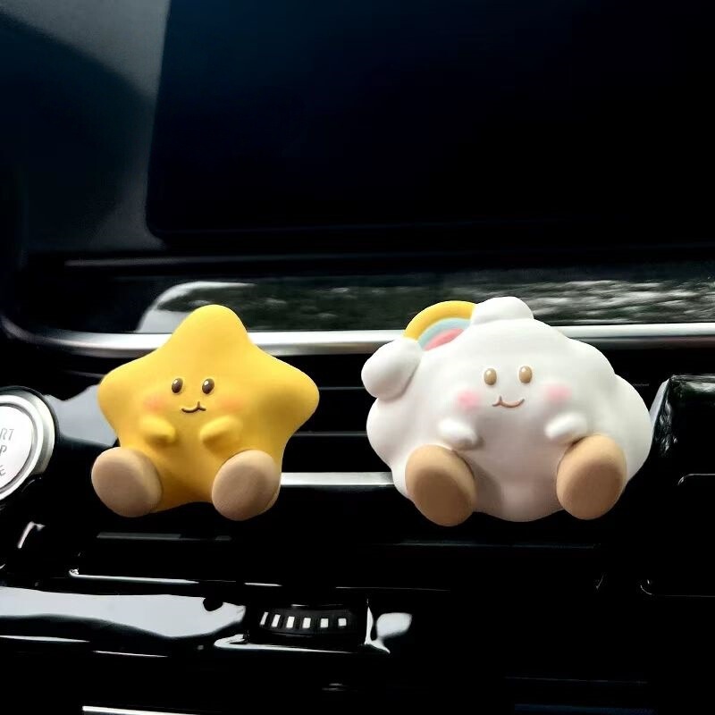 車のアロマセラピーかわいいぽっちゃり雲ベビーカー中央制御空気出口ディフューザー装飾ギフト|undefined