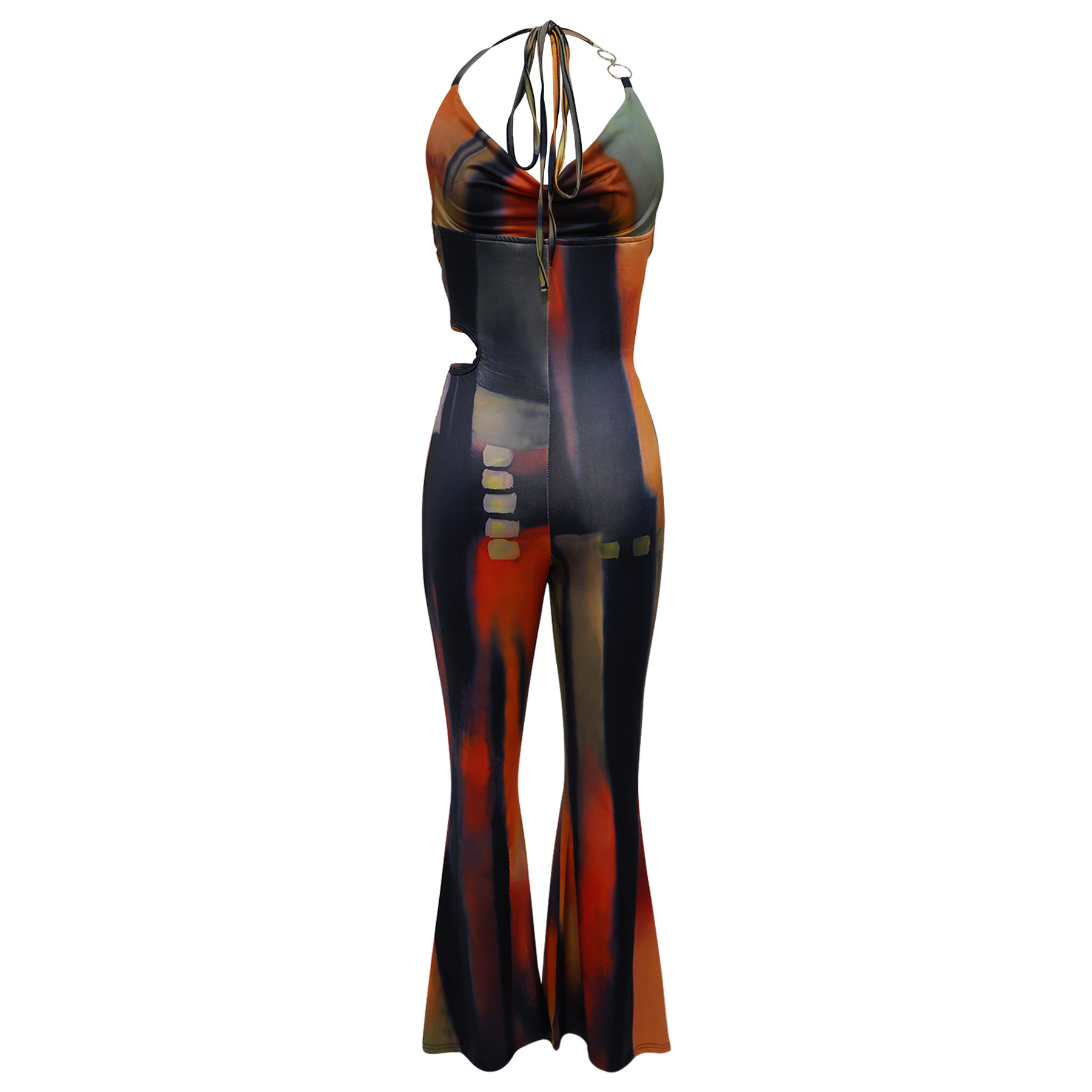 Damen Jumpsuit Mit Neckholder Und Taillengürtel Für Elegante Looks_voghion.com