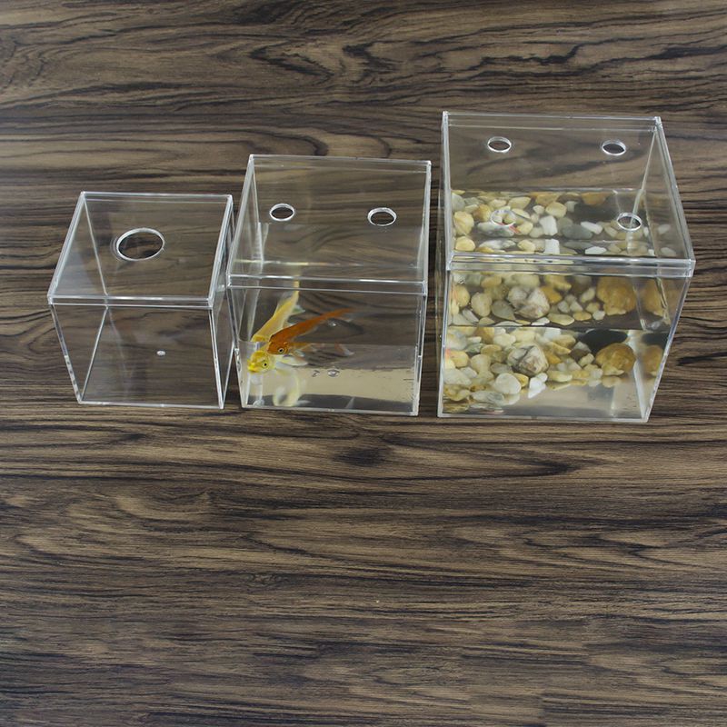 塑料鱼缸方形透明斗小型迷你家用生态斗盒办公室观赏水族箱速卖通