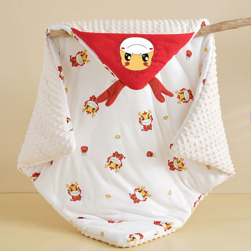 New baby beanie bag quilt beanie quilt newborn beanie blanket swaddle autumn and winter newborn outing blanket