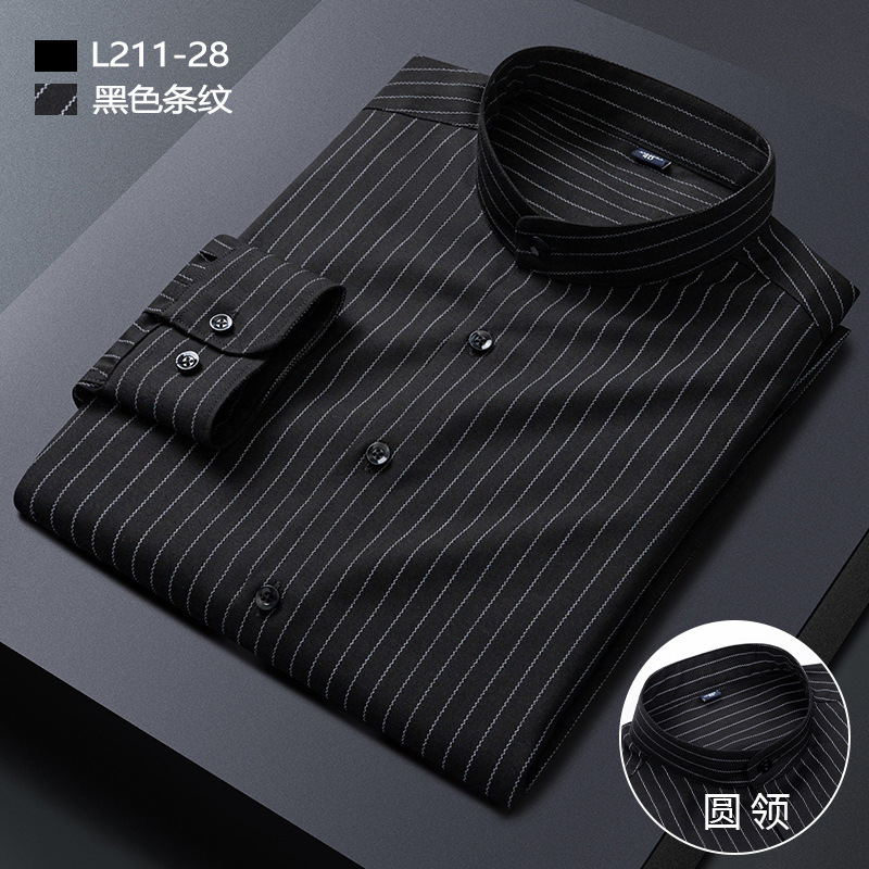 L211-28 [블랙 스트라이프 스탠드 칼라]