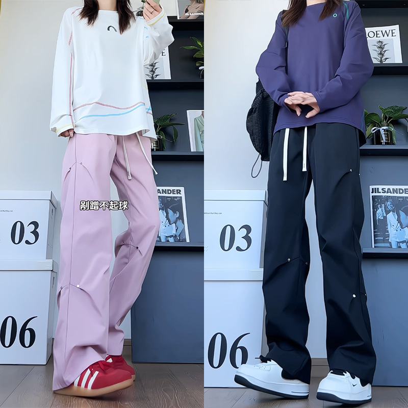 American High Street Fashion Brand Autumn Slim-Fit Straight-Leg Plus-Size Trendy Couple Casual Long Pants for Men and Women