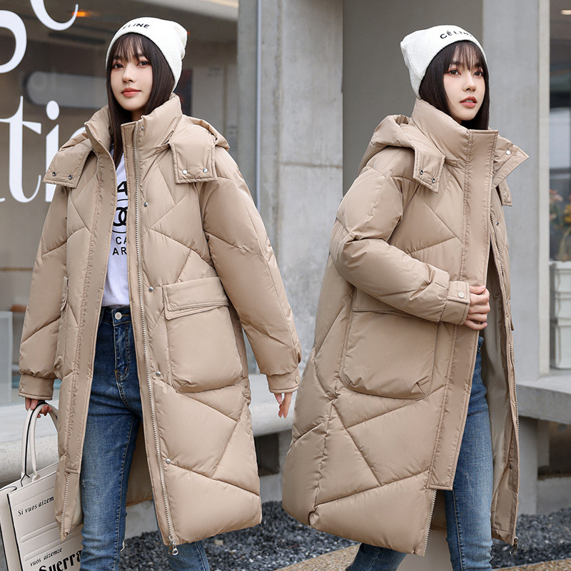 Winter fashionable removable long down jacket
