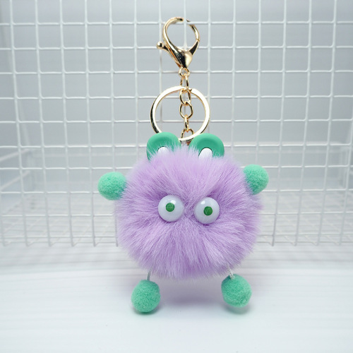 Wholesale Lucky Rabbit Small Coal Ball Cartoon Cute Plush Bear Doll Book Bag Hook Decorations Fuzzy Ball Keychain Ornament