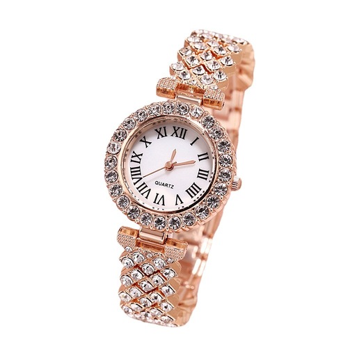 Fashionable luxury diamond-encrusted British watch + double-layer diamond bracelet 2pcs/set Exquisite gifts factory direct sale