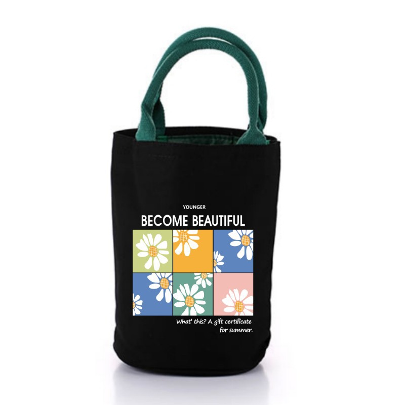 Bolsa de almuerzo de estilo japonés aislado Bento bolso estudiante almuerzo impermeable oficinista almuerzo bolsa de lona de gran capacidad