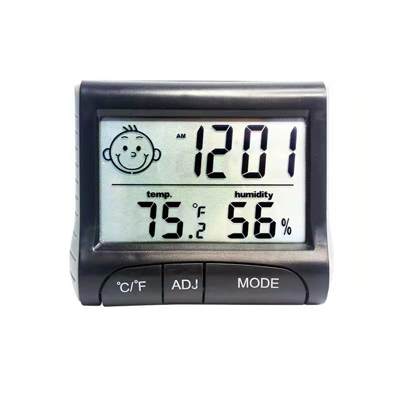 现货简约大屏大数字LCD电子数显温湿度计 儿童房室内家用温湿度计