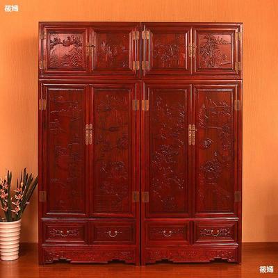Chinese style Elm Ming To fake something antique Top cabinet Bedroom Furniture classical Carved overcoat