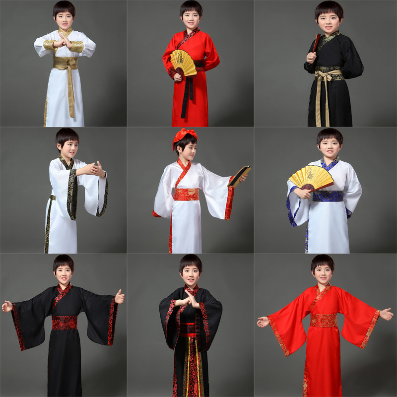 Hanfu boy ancient costume martial artist scholar ancient style student Chinese style adult ceremony traditional Chinese classics scholar performance attire Three Character Classic