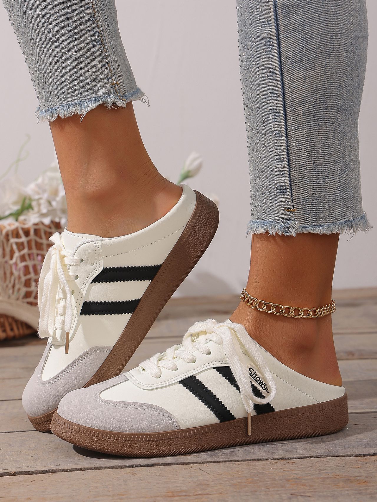 Damen Plattform Slipper Mit Farbblock In Großen Größen_voghion.com