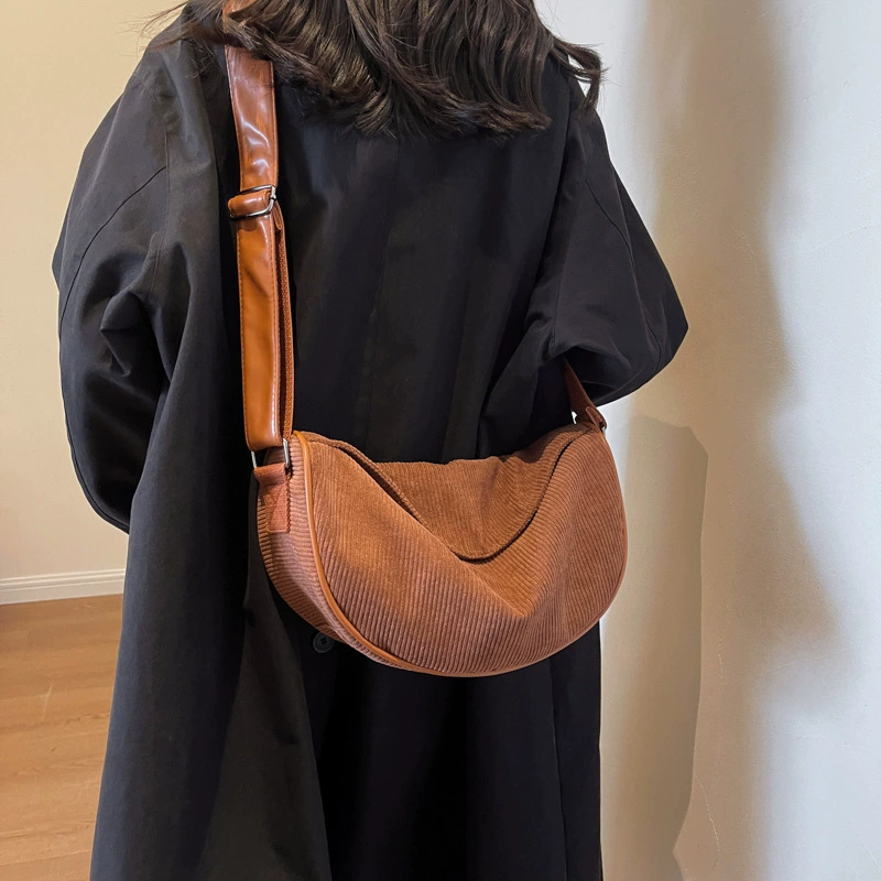 Трансграничная Модная ретро-сумка через плечо, Женская Новая легкая Вельветовая сумка-мессенджер, универсальная сумка для пельменей большой емкости, оптовая продажа