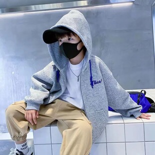 Boys' Coat Autumn 2023 New Arrival Zhongda Children's Spring and Autumn Korean Top Boy's Street Sweatshirt Trendy Outer Wear