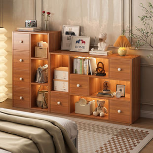 Bookcase, Chest of Drawers, Bookshelf, Floor-Standing Storage Rack, Storage Cabinet, Simple Floor-Standing Storage Cabinet, Bedroom Household Multi-Layer Small Cabinet X&