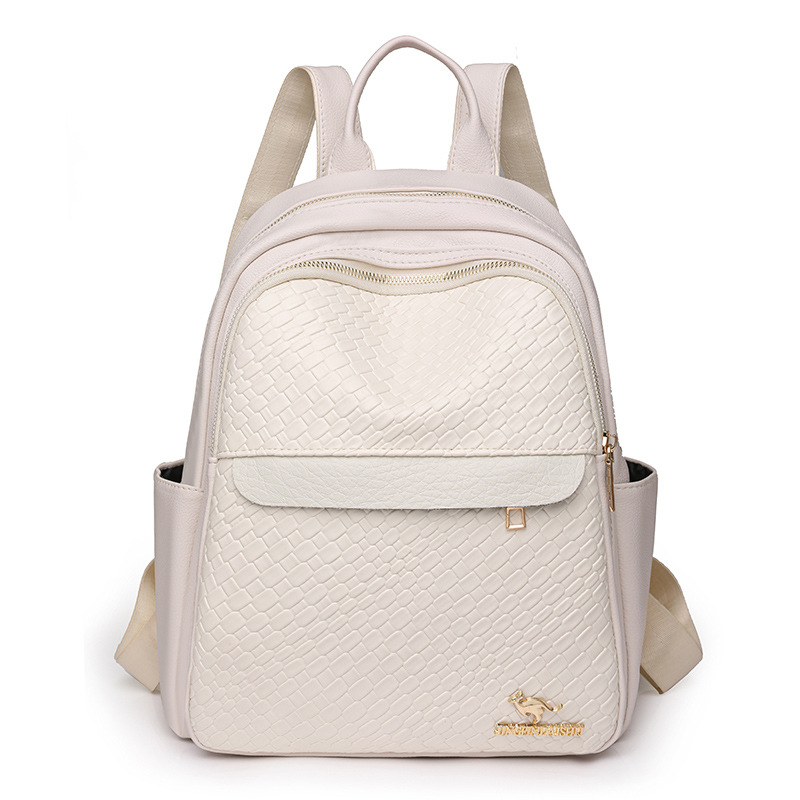 Comercio exterior al por mayor 2023 nueva mochila de PU para mujer coreana simple y versátil mochila de viaje al aire libre mochila escolar