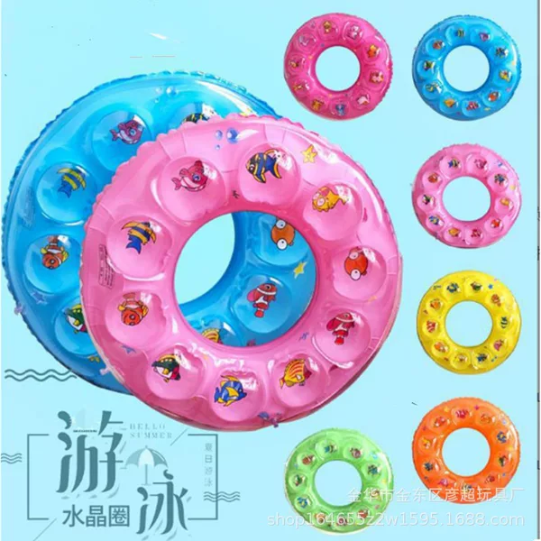 Summer Children's Swimming Ring Double-Layer Crystal Ring Double Air Bag Thickened Inflatable Swimming Ring Armpit Swimming Ring Manufacturer Wholesale