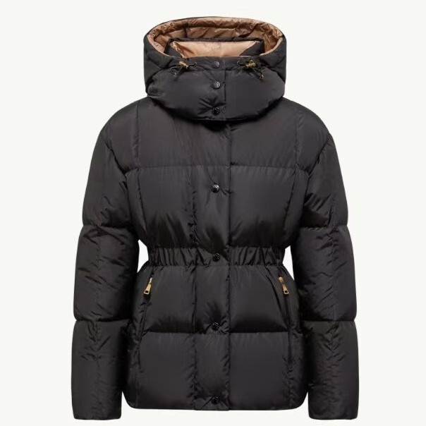 Mengjia Autumn and Winter New Black Gold Waist Parana2509 down Jacket Hooded High Version Warm Women's Jacket