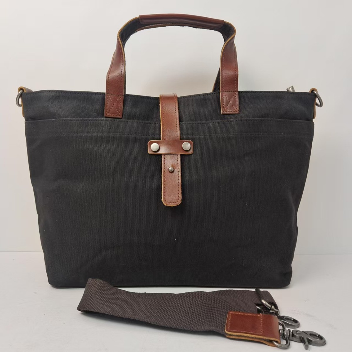 Bolsa de lienzo de cera coreana para hombres y mujeres bolso de mano simple bolso de hombro horizontal plegable bolso de mano retrógrado