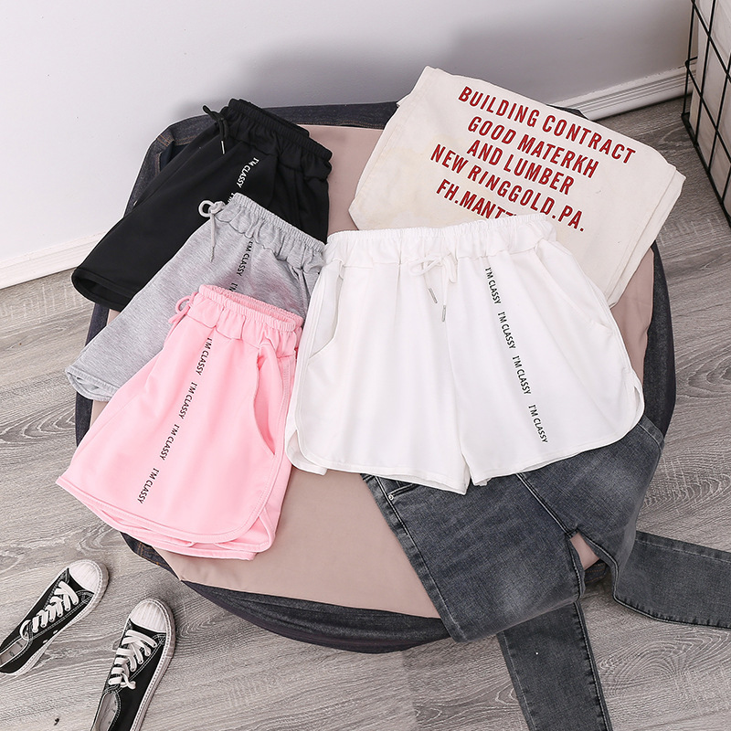 Cross-Border Summer New Style Three-Quarter Shorts for Women, Korean Style Loose Fit, Slimming High-Waisted Student Wide-Leg Yoga Sports Hot Pants Cross-Border Summer New Style Three-Quarter Shorts for Women, Korean Style Loose Fit, Slimming High-Waisted Student Wide-Leg Yoga Sports Hot Pants