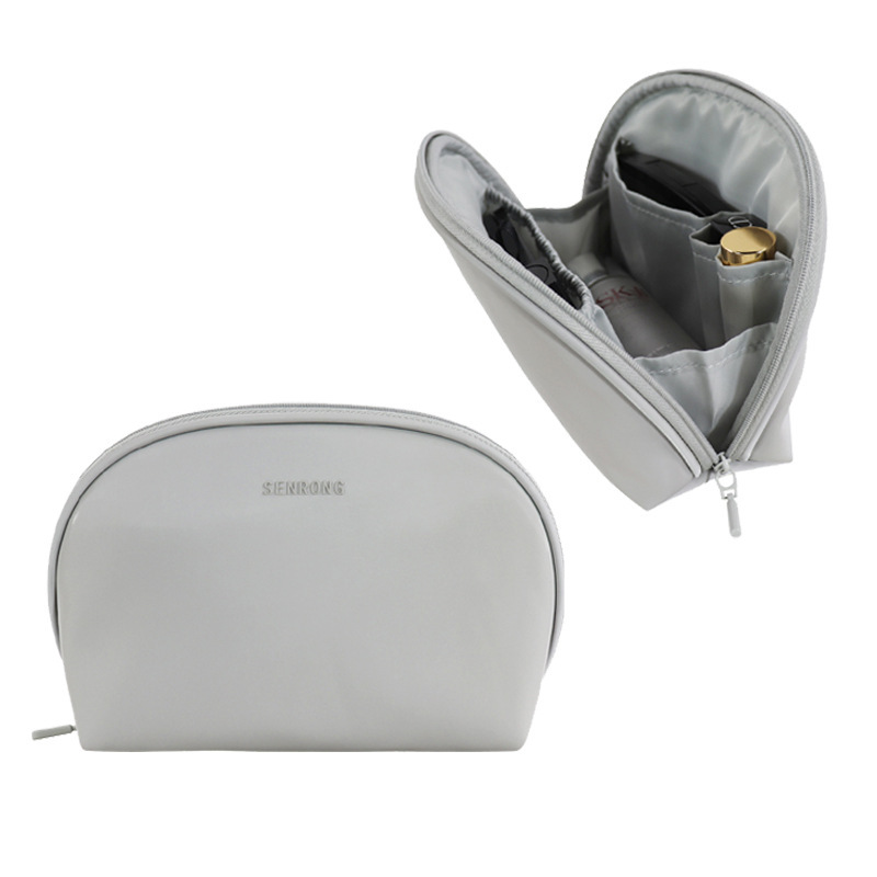 Mini Pu Cosmetic Bag, Customizable with Pictures, Semi-Circular Shell Bag, Small Portable Clutch Bag, Lipstick Bag, Coin Purse, Makeup Pouch