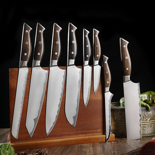 Foreign trade cross-border forging steel head quicksand pattern chef knife log handle bread knife universal knife meat knife fruit knife