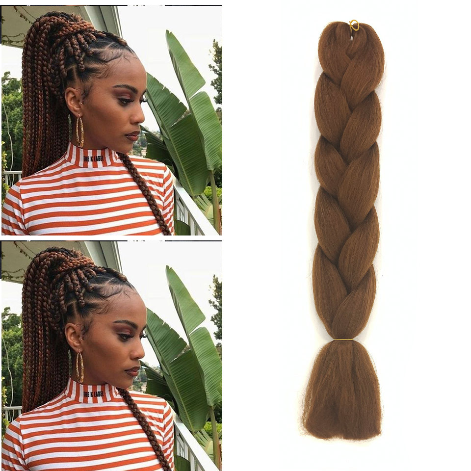 Trenzas negras africanas fibra química gran trenza peluca cabello largo trenza cabello trenza trenza cabello trenza sucia trenza sólida