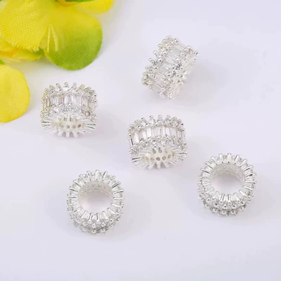Zircon Wheel Beads Large Hole | Zərgərlik ara hissələri