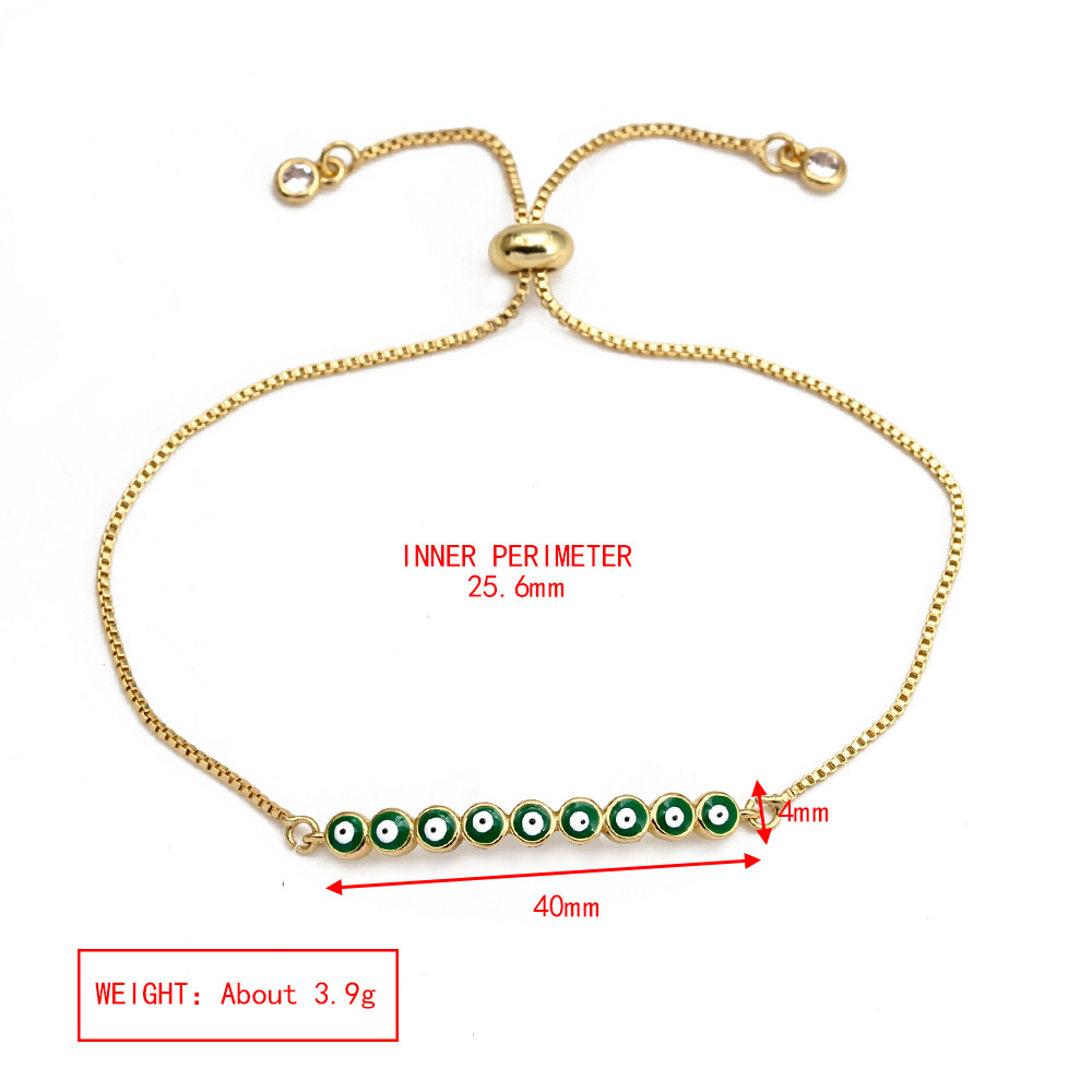 Simple Style Devilu0027S Eye Copper Enamel Bracelets 1 Piece