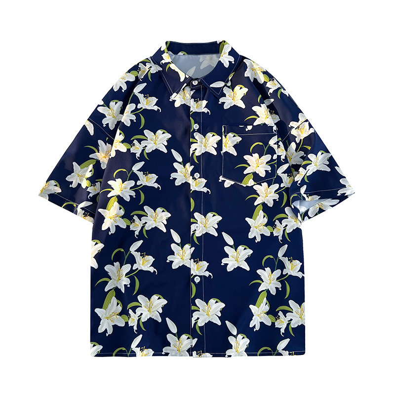 2025 Spring Trendy Brand Work Shirt Jacket Men's Korean Style Hong Kong Style Shirt Loose Jacket