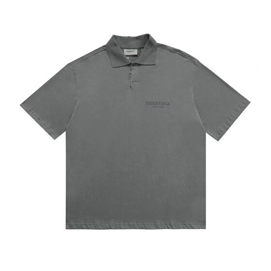 25 Cross-border Trendy Brand FOG Line ESSENTIALS Reflective LOGO Letter Short-sleeved POLO Shirt Men's and Women's Half-sleeved T-shirt